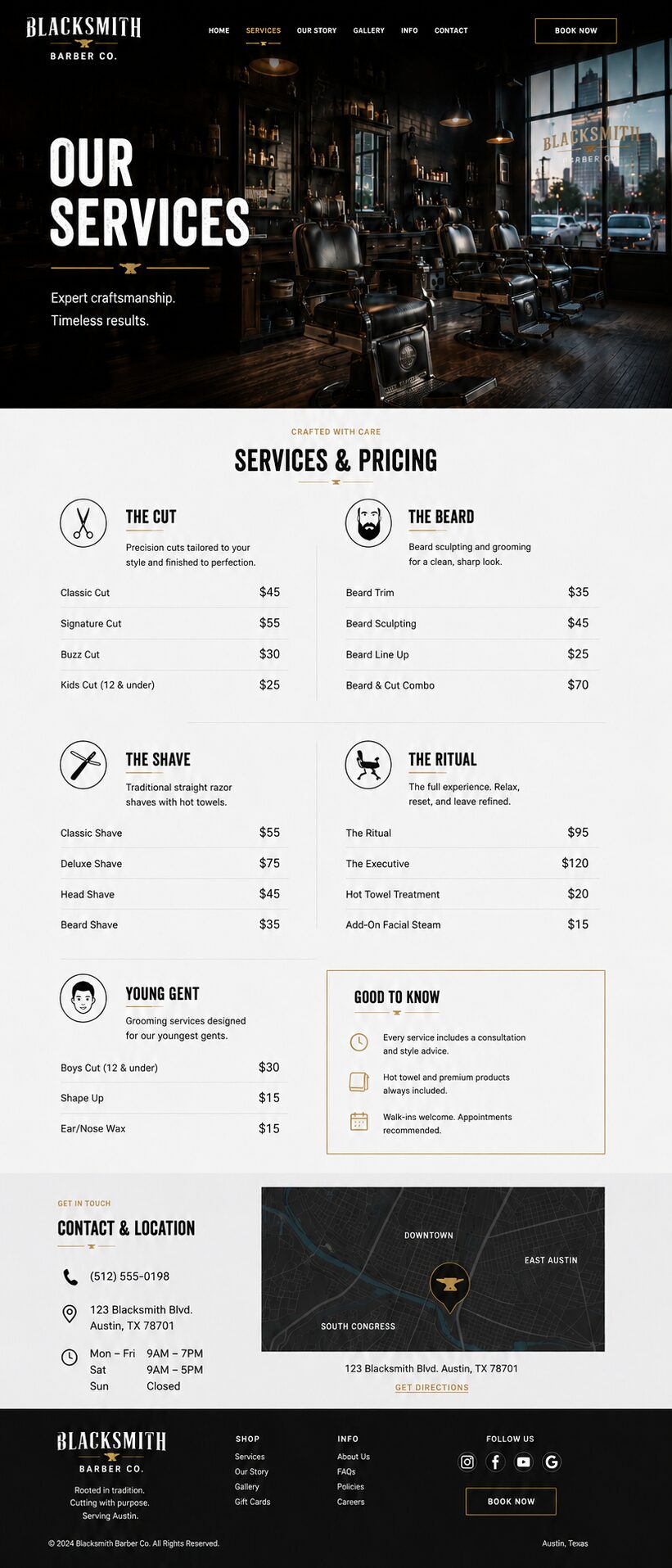Services design mockup